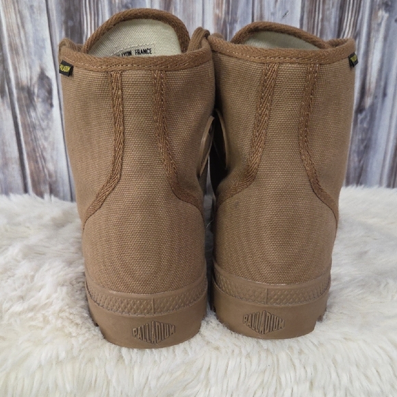 Palladium Unisex Brown Canvas Lace-Up Boots 11M 12.5W NEW - Picture 4 of 8